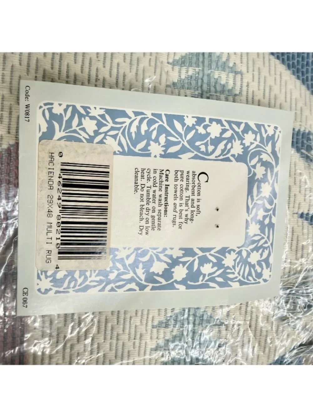 Lands’ End Hacienda 29x48 100% Cotton Tapestry Rug Southwestern Fringe NWT